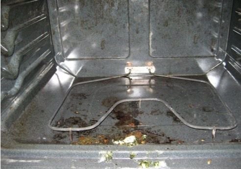 Oven interior clean before Bright Path cleaning